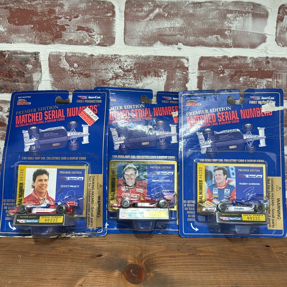 3 Lot Set 1993 Racing Champions Premiere Edition 1st Production 1/64 Indy Car